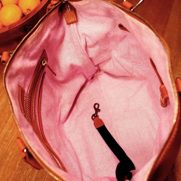 Dooney & Bourke Dillen Double Pocket Satchel, Caramel - Picture 4 of 11